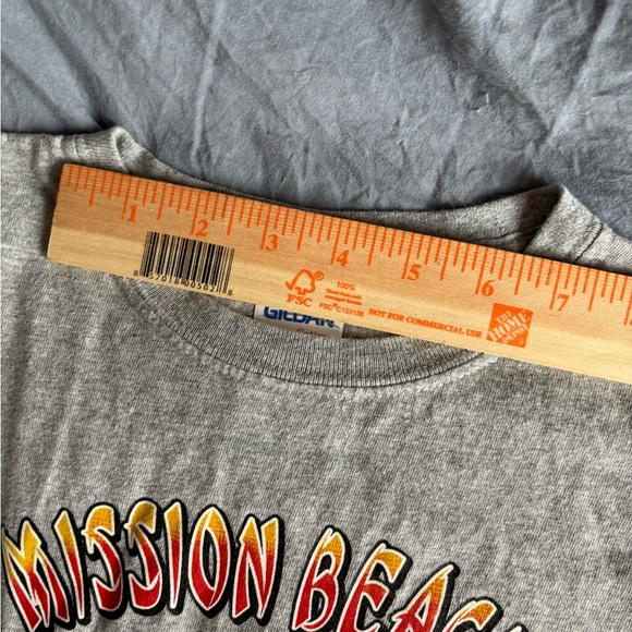 Mission Beach California Surf Shop Graphic Tee Gildan M Youth Cotton NWOT Gray - Picture 9 of 9